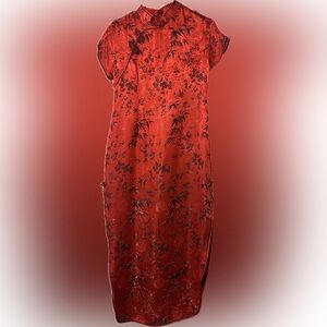 Elegant Red Floral Skirt